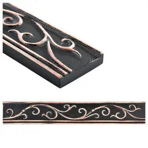 (PACK OF 5) Niche Tiles Cypress Metal Antique Copper 4.5cm. x 30cm. Border Wall Accent Tile Trim