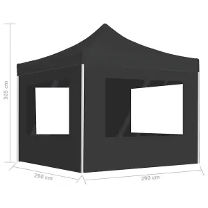 Berkfield Professional Folding Party Tent with Walls Aluminium 3x3 m Anthracite