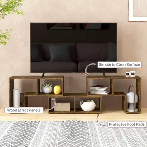 HOMCOM TV Unit for TVs up to 75 Inches, Free Combination TV Stand, Brown