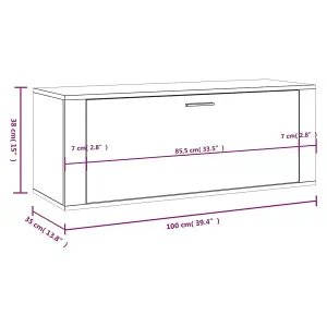 Berkfield Wall Shoe Cabinet Sonoma Oak 100x35x38 cm Engineered Wood