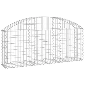 Berkfield Arched Gabion Basket 150x30x60/80 cm Galvanised Iron