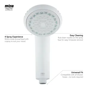 Mira Response White 4-spray pattern Shower head, 230mm