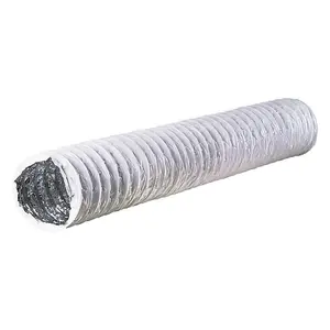 100mm - Blauberg PVC Heavy Duty White PVC Flexible Duct Hose - Extractor Fan, Tumble Dryer, Mobile Air Conditioning Unit - 6m Long