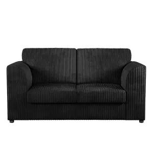 Luxor Jumbo Cord Fabric 2 Seater Sofa - Fullback Black