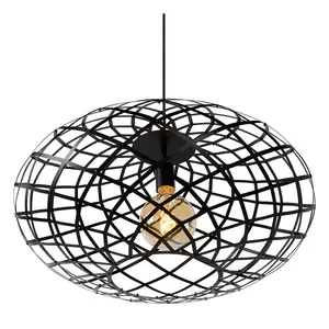 Lucide Wolfram Modern Pendant Light 65cm - 1xE27 - Black