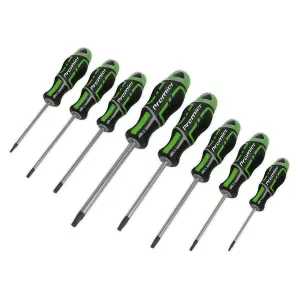 Sealey Premier 8 Piece Screwdriver Set Trx-Star Hi-Vis Green GripMAX Torx AK4321HV