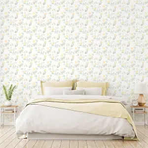 Galerie Abby Rose 4 Yellow Turquoise Fern Floral Smooth Wallpaper