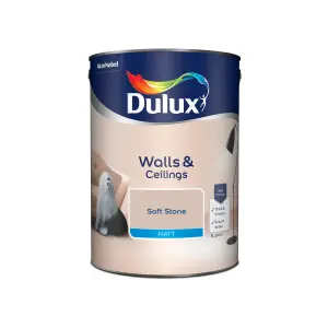 Dulux Walls & ceilings Soft stone Matt Emulsion paint, 5L