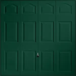 Victorian Standard size 12-panelled Moss green Up & over Unglazed Garage door, (H)1981mm (W)2261mm