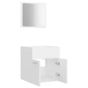 Berkfield 2 Piece Bathroom Furniture Set White Engineered Wood