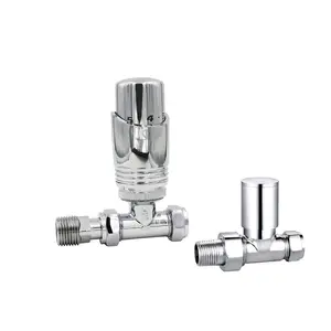 Agadon Deluxe TRV Radiator Valve Set Straight Chrome