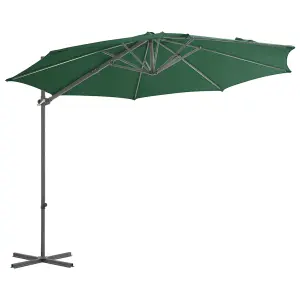 Berkfield Cantilever Umbrella with Steel Pole Green 300 cm