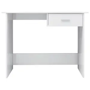 Berkfield Desk High Gloss White 100x50x76 cm Engineered Wood