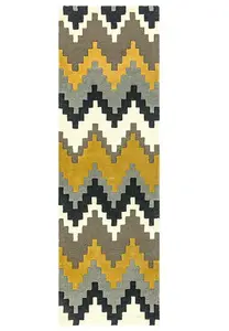 Mustard Wool Abstract Handmade Luxurious Modern Rug for Bedroom & Living Room-160cm X 230cm