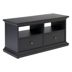 Paris Grey TV stand with 2 shelves, (H)50.7cm x (W)102cm x (D)41.6cm