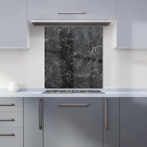 Slate Grey Quartz Effect Premium Glass Kitchen Splashback W600mm x H750mm