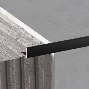 Diall Anthracite 8mm Straight Aluminium Tile trim, (W)17.4mm