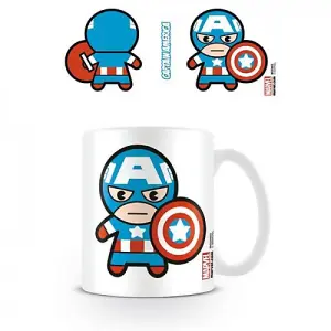 Marvel Kawaii Captain America Mug White/Blue/Red (One Size)