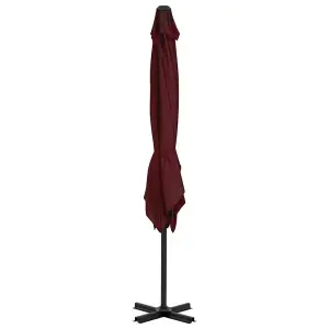 Berkfield Cantilever Umbrella with Aluminium Pole Bordeaux Red 250x250 cm