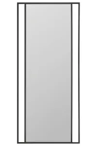 MirrorOutlet The Genestra Black Modern Wall Leaner Garden Mirror 180 x 80cm