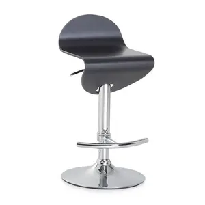 Lisa 80cm Height Adjustable Swivel Bar Stool Black