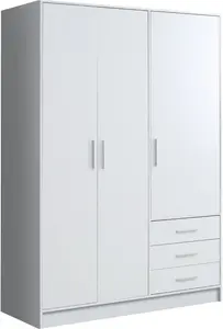 Ingram 3 Door Wardrobe Zipcode Design Finish: Matt White