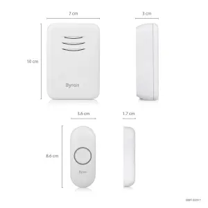 Byron 311 White Wireless Battery-powered Door chime kit DBY-22311-KF