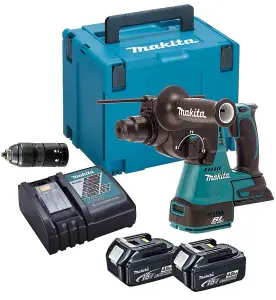 Makita DHR243RMJ 18V LXT Lithium Ion 3 Mode SDS Rotary Hammer Drill + Chuck