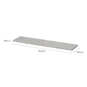 GoodHome Rigga Modular Terrazzo effect Terrazzo effect Rectangular Floating shelf (L)80cm x (D)19cm