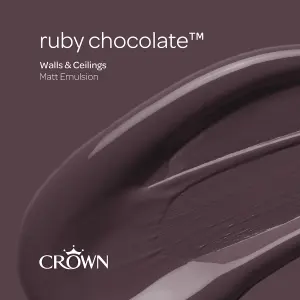 Crown Walls & Ceilings Matt Emulsion Paint Ruby Chocolate - 2.5L