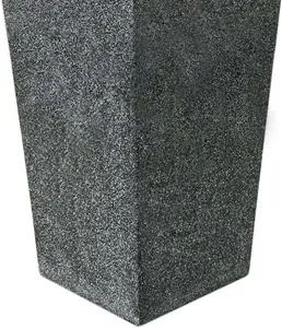 Primrose Poly Terrazzo Stone Black Tall Flared Outdoor Square Planter 91cm