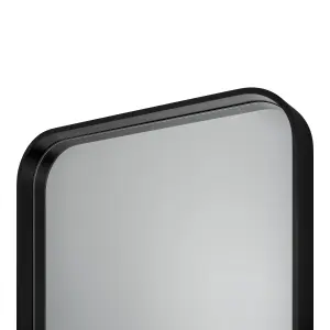 GoodHome Tisa Black Rectangular Wall-mounted Bathroom Mirror (H)60cm (W)40cm