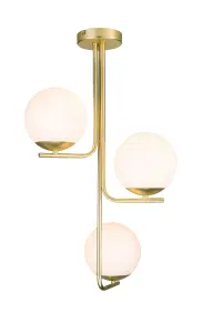 GoodHome Baldaz Brass effect 3 Lamp Pendant ceiling light, (Dia)400mm