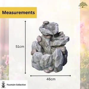 Modern Rock Fall Water Fountain - Solar Powered Resin Recycling Water Feature