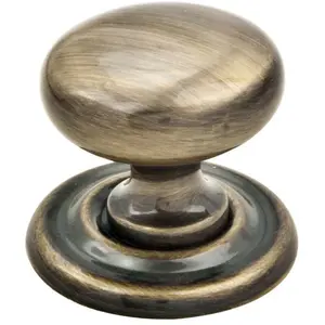 Tiered Mushroom Cupboard Door Knob 32mm Diameter Polished Brass Cabinet Handle