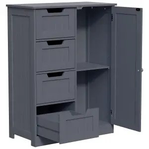 Hayle Matt Grey Freestanding Single Bathroom Drawer cabinet (H) 810mm (W) 600mm