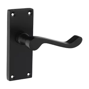 Timco - Victorian Scroll Latch Handle - Matt Black (Size 114 x 42 - 2 Pieces)