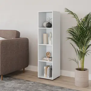 URBNLIVING 120cm Height White 4-Cube Shelving Unit - Tall