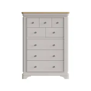 8 Drawer Chest Of Drawers Solid Painted Oak Dove Grey Ready Assembled