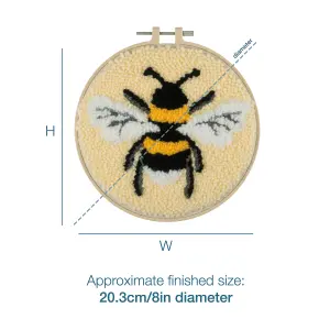 P/NEEDLE HOOP BEE - Punch Needle Kit: Yarn and Hoop: Bee - Trimits