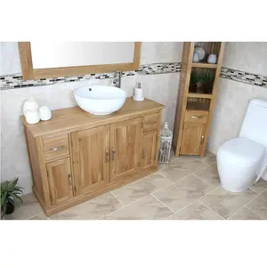 Edmonds Solid Oak 123mm Free-Standing Vanity Unit