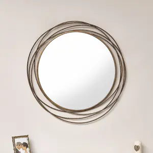 Melody Maison Large Antique Gold Swirl Wall Mirror - 88cm x 85cm