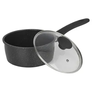 URBNCHEF 24cm Diameter 3 Pcs Casserole Pot Saucepan Frying Pans Forged Carbon Induction Cookware Set