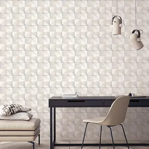 Galerie Geometrix Beige Tan Cubist Smooth Wallpaper