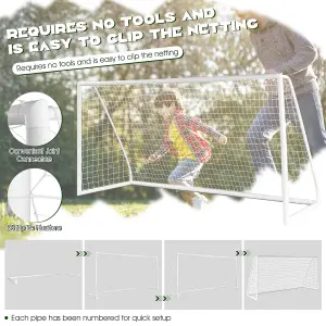 Costway Kids Junior 12 x 6 FT Football Goal Football Training Net Practice Game Target