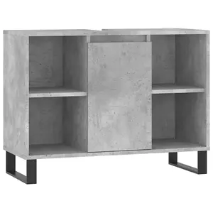 Berkfield Bathroom Cabinet Concrete Grey 80x33x60 cm Engineered Wood