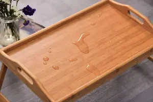 Bamboo Wood Serving Tray Table