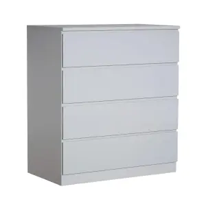 Home Source Lugano Grey 4 Drawer Chest of Drawers High Gloss Drawer Fronts