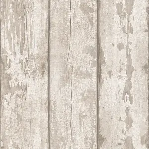 Arthouse White Washed Wood Wallpaper