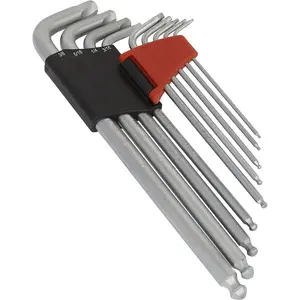 9 Piece Lock-On Ball-End Hex Key Set - Imperial Sizing - 88mm to 225mm Length